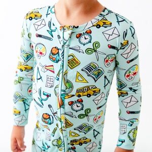 Dreamiere ABZzz's school print Bamboo Viscose Convertible Footie 2T